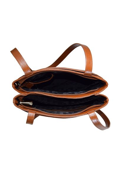 Magazinul de genti Women's genuine leather purse, model 182, Tobacco brown