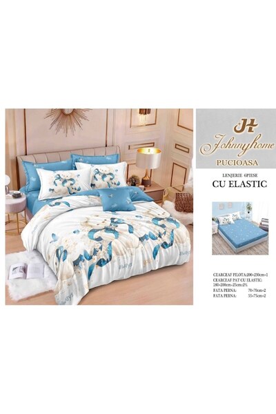 OEM Double bed sheet set, reversible/elastic, 6 pieces, teddy bear, , 180x200cm, Finet Sat