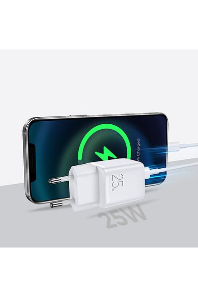 Joyroom Mała szybka ładowarka zasilacz USB-C PD 5-12V 25W - biały