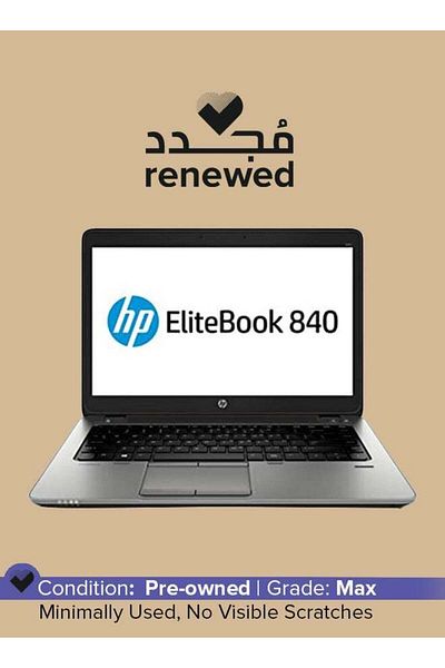 HP Renewed - Elitebook 840 G5 Laptop With 14-Inch Display, Intel Dual-Core i5 Processor/8th Gen/8GB RAM