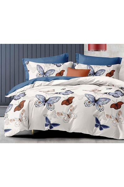 OEM Double Bed Linen, Reversible Sheet, 6 pieces, Multicolor Butterflies, 230x245 cm, Finet