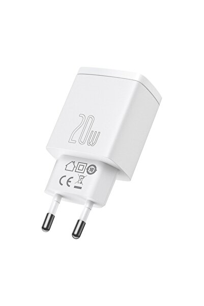 Baseus Compact 20W Quick Charger (USB-C + USB-A), PD 3.0, White