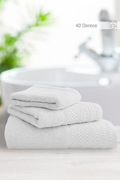 Vionel Home Softure 3-пакет рушників для рук та обличчя | Щоденне використання | 50x90 см | Buzgri | М'які, міцні