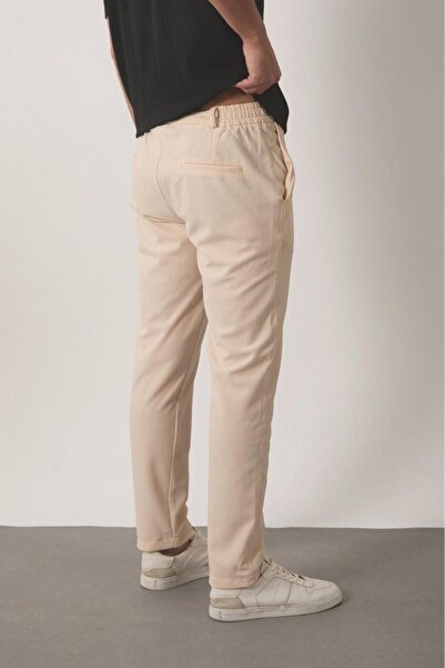 Oksit Durry Slim Fit Çizgi Desenli Beli Lastikli Erkek Jogger Pantolon
