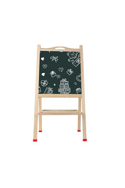 divendi-ro Set of 2 Wooden magic board with 2 girls, with Abac and clock, light brown