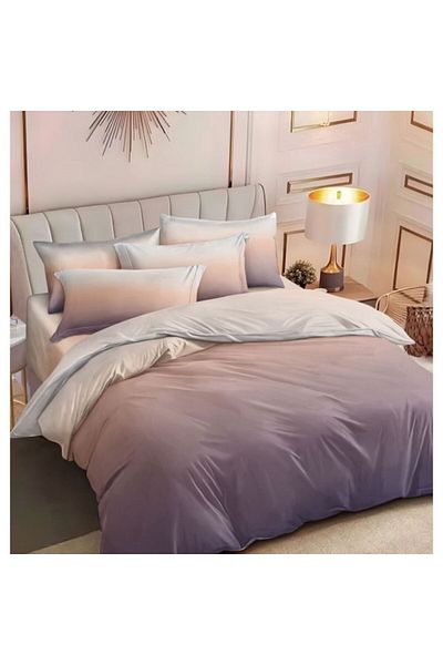 OEM Double Bed Linen, 2 Sides, Degrade Print, 6 Pieces, 2 Persons, 180x200cm, Finet Satin, Lavender