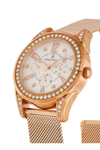 Philippe Moraly Women's Stainless Steel Analog Wrist Watch LS1112QRPW