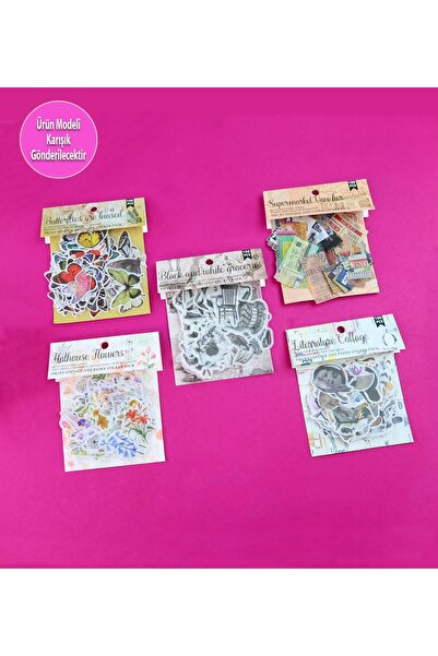 Gift Moda Retro Stil 100'lü Sticker – Scrapbook Bullet Journal Set BM-1777