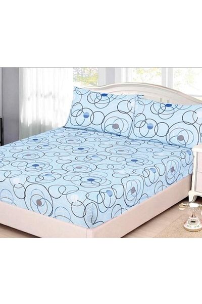 OEM Bed Sheet with Elastic, 2 Person, 3 Pieces, Multicolor, 180x200 cm