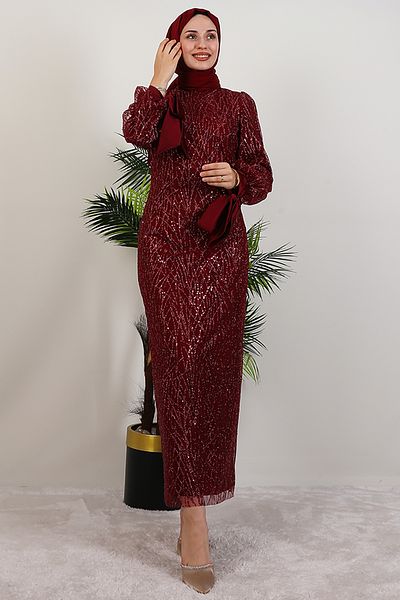 GİYZAMİLA Dicle Hijab Φόρεμα Claret Red