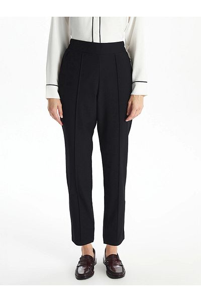 LC Waikiki Lcwaikiki Classic Black Elastic Waist Women's Cigarette Pants