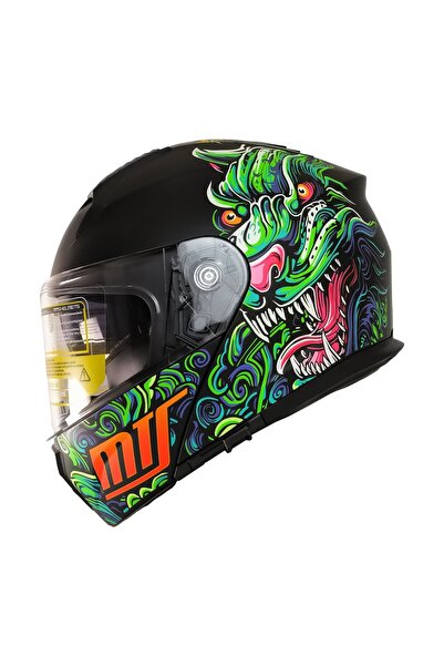 MTS M-966 ÇENE AÇILIR KASK GÜNEŞ VİZÖRLÜ DRAGO (2XL)