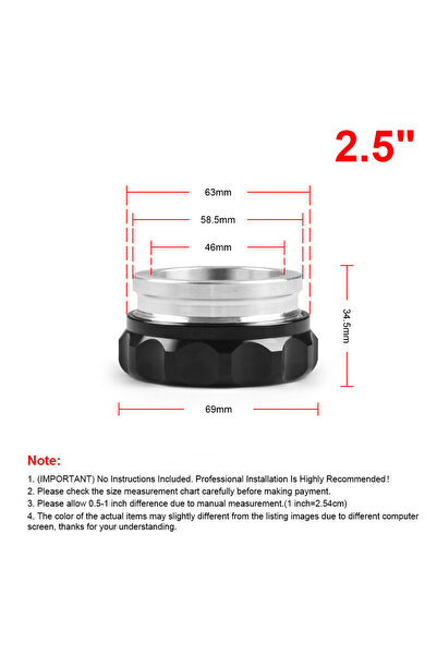 Choice1 2.5inch 2.5" 63.5mm / 2" 50.8mm / 1" 25.4mm Aluminium Weld On Filler ...