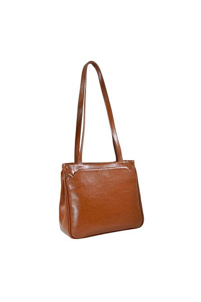 Magazinul de genti Women's genuine leather purse, model 182, Tobacco brown