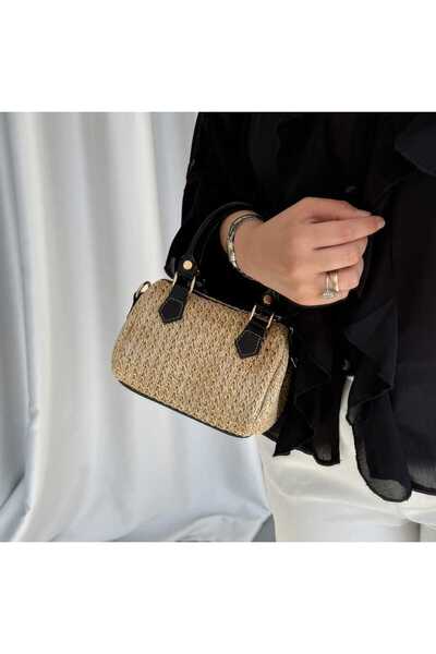 CUSTOM Kadın Handmade Hasır Bohem Clutch El Çantası