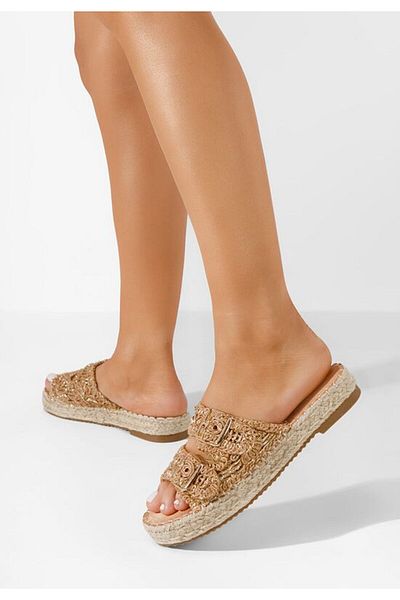 B T Shoes Harley camel women's beach slippers