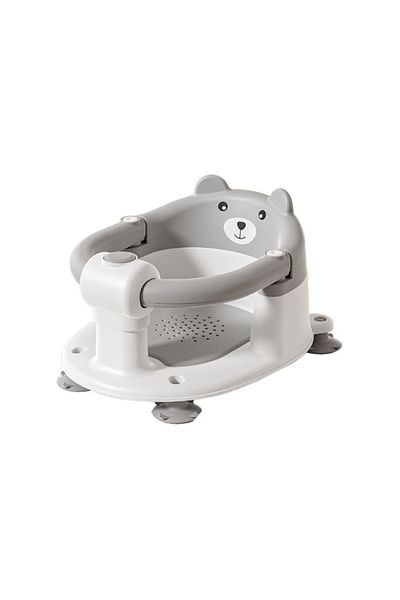 Little Mom Scaunel de baie pentru copii Little Mom Bear Grey model universal cu spatar ergonomic, ventuze de fi