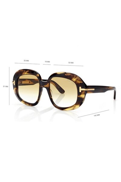 Tom Ford Women's Sunglasses Tf1237 56F 53-19 Icon Collection Zeiss Lens, Brown Acetate Frame