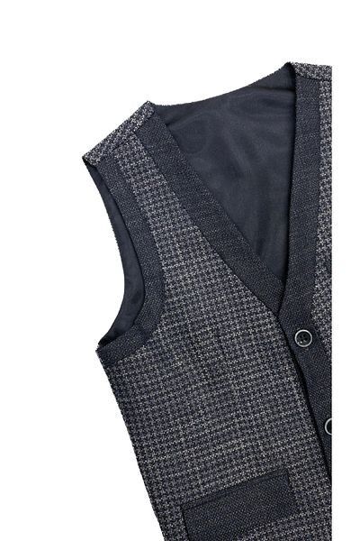 Doctor junior Boy's Smoked Three Button Vest Metal Waist Adjustable Double Leg Trousers Suit