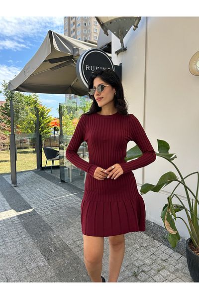 Puella Μακρυμάνικο Μίνι Πλεκτό Φόρεμα Crew Neck