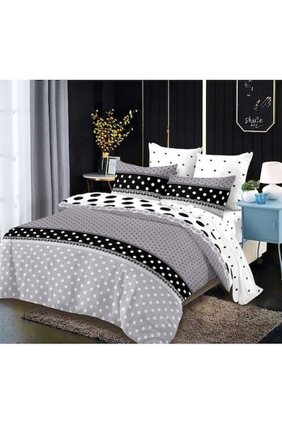 OEM Double Bed Linen Set, Finet, 6 Pieces, Polka Dot Pattern, 230x250cm, Non-colors
