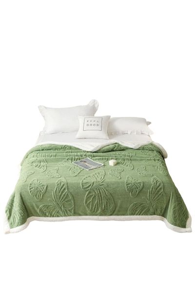 OEM Patura Imblanita, Cocolino, Fluturi 3D Elegant, 200x230cm, Verde Ou de Rata