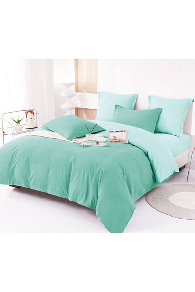 OEM Bed Linen, Bicolor, Finet, 6 pieces, 230x250cm, Duck Egg Green - Mint Green