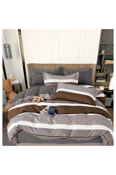 OEM Double bed linen, 6 pieces, Finet, striped print, 2 persons, 240x250cm, Multicolor