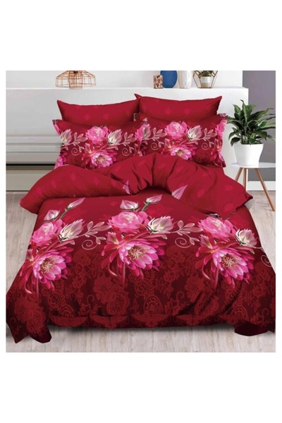 OEM Double Bed Linen, 6 Pieces, Finet Material, 3D Floral Print, 2 Persons, 240x250cm, Multicolor