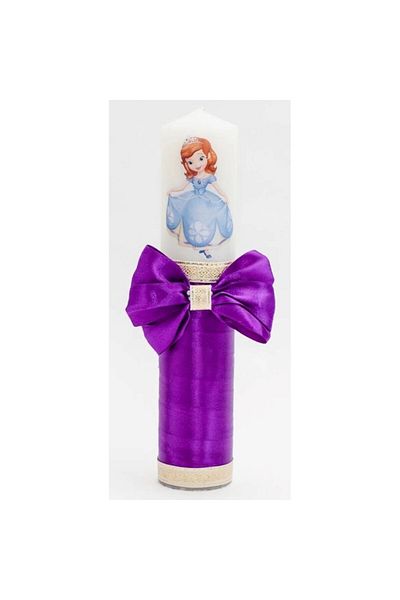 OEM Lumânare de botez, Sofia, 30x6,5cm, violet închis