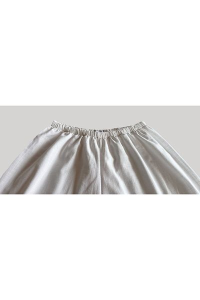 By Piera 100% Cotton Linen Trouser Skirt Shaped Underwear Lining Ankle Length Ecru