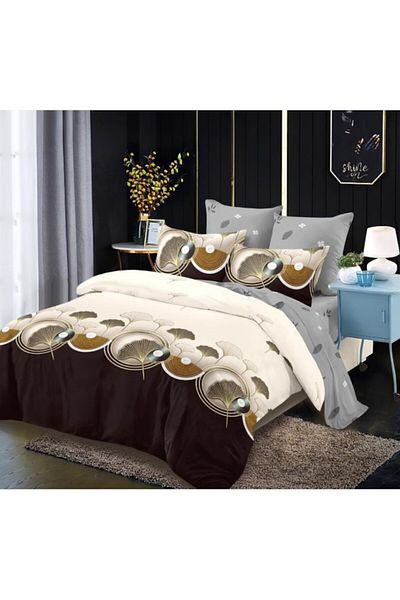 OEM Bed Linen, Finet, 6 pieces, Double, Elegant Print M1, 230x250cm, Multicolored