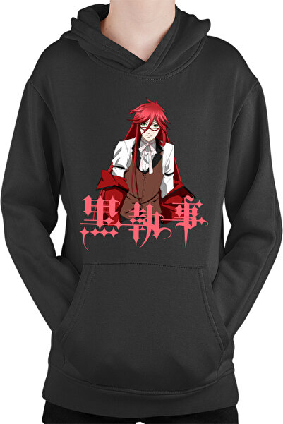 OEM Μαύρη παιδική ζακέτα Butler Passion War Love με κουκούλα και σχέδιο