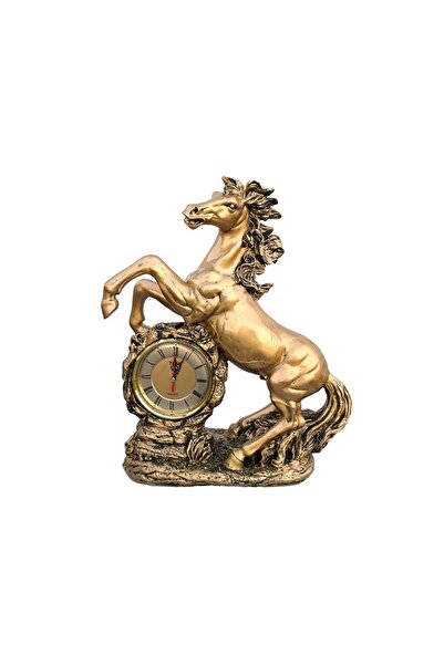 OEM Ceramic horse statuette with plastic clock, 53 cm