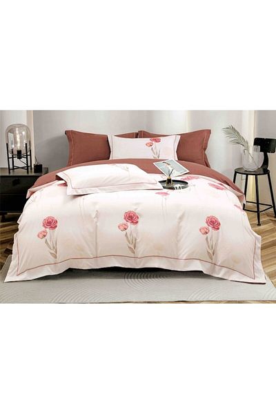 OEM Luxury Bedding Set, Jojo Home, Fine Cotton, 6 pieces, 2 persons, 180x200cm, Rose Print, Multicolor