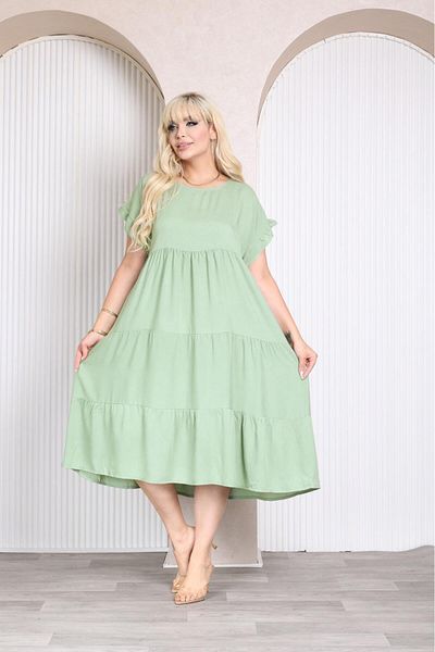 mervemoda Women's Large Size Sleeveless Summer Dress