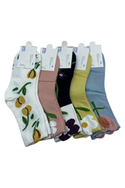 bony Set 20 șosete lungi de damă, Bony, multicolore cu imprimeu floral, mărimea 35-41