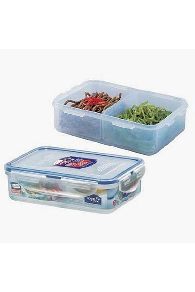 locknlock Rectangle Food Container with Divider - 550 ml