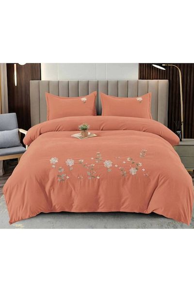 Pucioasa Double Bedset Lux, Pucioasa, Embroidered Model M1, Finet, 4 Pieces, 2 Persons, 245x250cm, Caramiziu