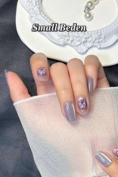 Easy Beauty SMALL Beden Kedi Gözü Kısa Küt 10 Adet Takma Tırnak Seti T151