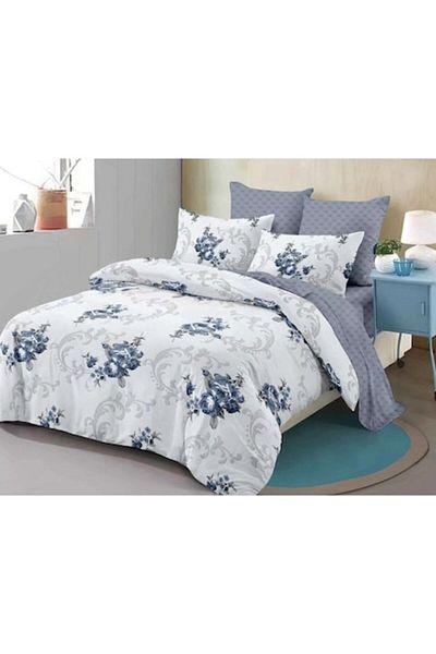 OEM Double Bed Linen Set, Spring, Elastic Sheet, 6 Pieces, 2 Persons, 180x200cm, Finet, Peonies, Multico