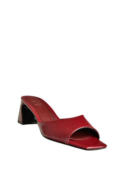 Fox Shoes U654081109 Burgundy Thick Heeled Women's Slippers