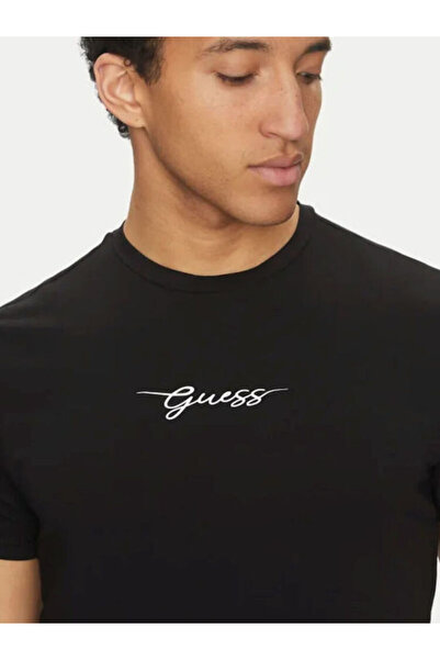 Guess Men Black Logo Single Tee -Tshirt