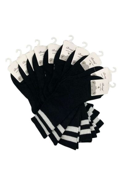 bony Set 20 șosete lungi, cu model alb-negru, Bony, mărimea 35-38