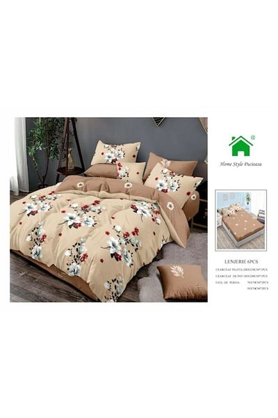 OEM Double Bed Linen Set 6 Pieces, 2 Persons, 180x200 cm, Multicolor, M20