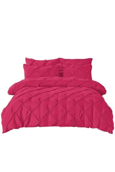JOJO HOME Double Bedding Set, Jojo Home, Uni, Embroidered Pleats Model, 6 Pieces, Finet, 230x250cm, Cyclamen