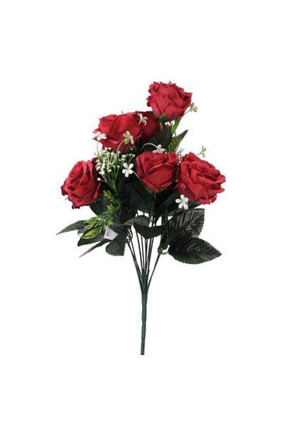 OEM Buchet de trandafiri artificiali, textil/PVC, 50 cm, roșu