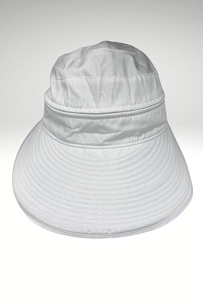 Suyutti Women's White Washable (Sea, Pool) Zippered Visor Sun Protection Hat