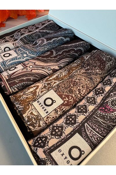 Oxygen Scarfs En 5-Piece Ethnic Patterned Cotton Silk Hijab Shawl – Advantageous Set