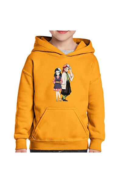 OEM Παιδικό φούτερ με κουκούλα Demon Slayer Sabito Makomo Friends